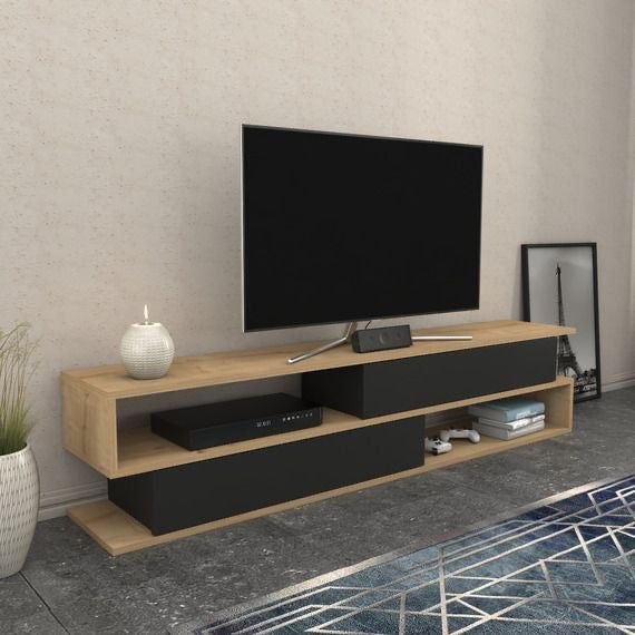 Tv Unit Wooden & Black - TVUO33