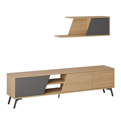 Tv Unit Wooden & Black - TVUO34
