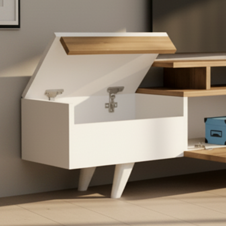 Tv Unit White & Wooden - TVUO40