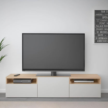Tv Unit White & Wooden - TVUO41