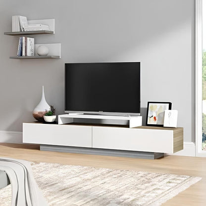 Tv Unit White & Wooden - TVUO45