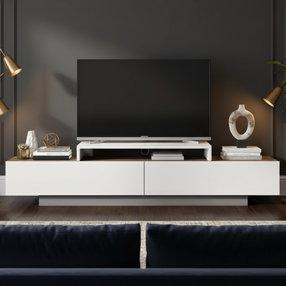 Tv Unit White & Wooden - TVUO45