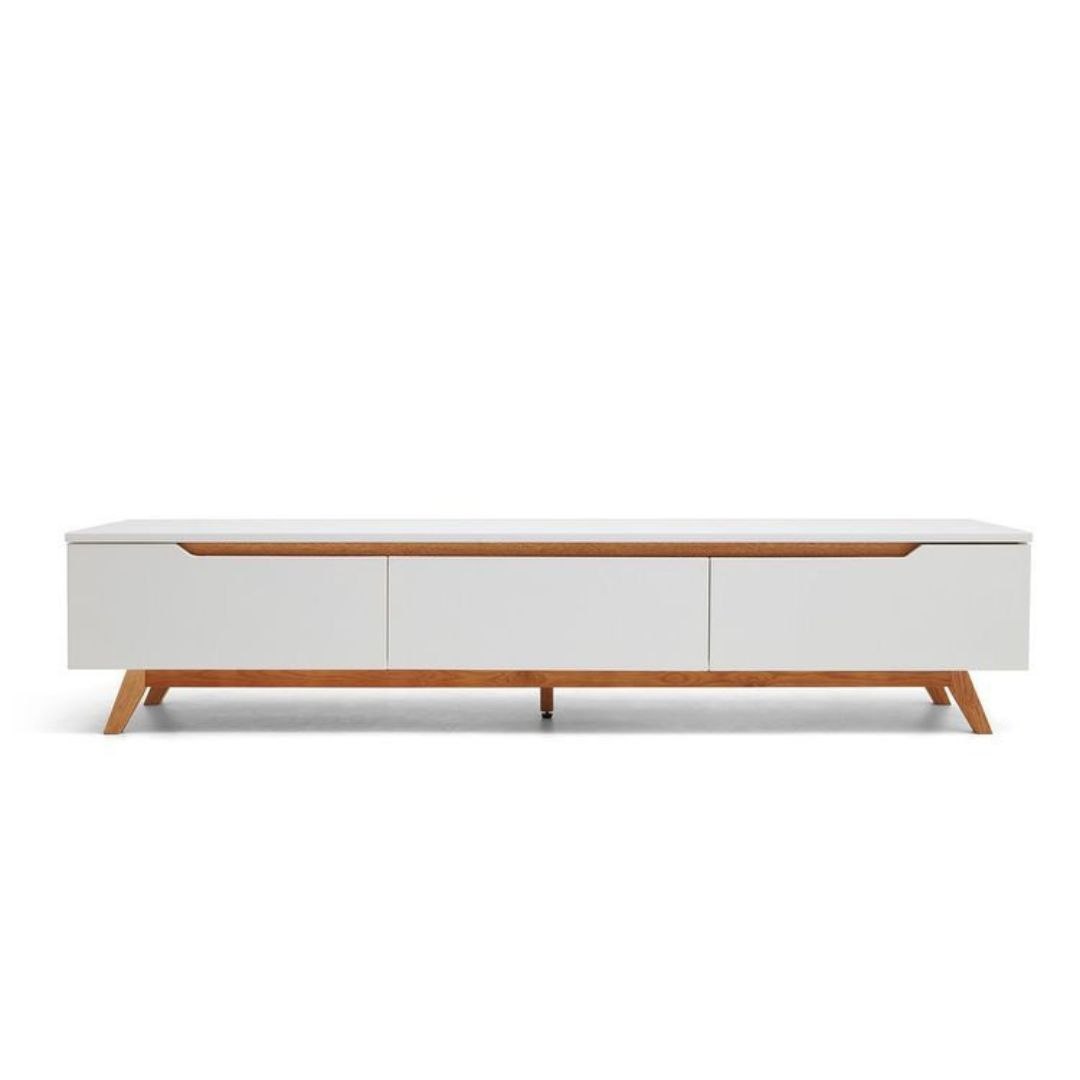 Tv Unit White & Wooden - TVUO47