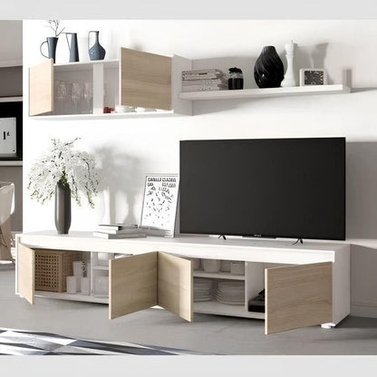 Tv Unit White & Wooden - TVUO48