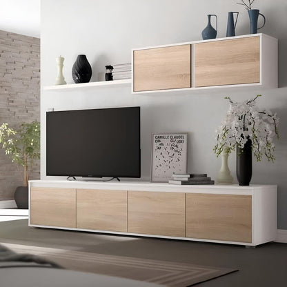 Tv Unit White & Wooden - TVUO48