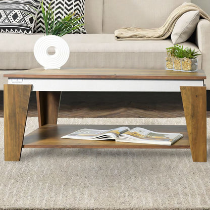 Table Unit White & Wooden - 100 x 50 x 40 cm - WCT11