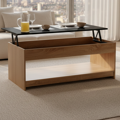 Table Unit Black & Wooden - 100 x 50 x 40 cm - WCT14
