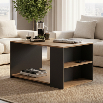 Table Unit Wooden & Black - 80 x 60 x 40 cm - WCT8
