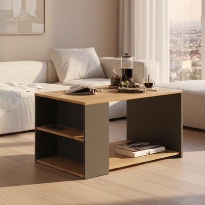 Table Unit Wooden & Black - 80 x 60 x 40 cm - WCT8