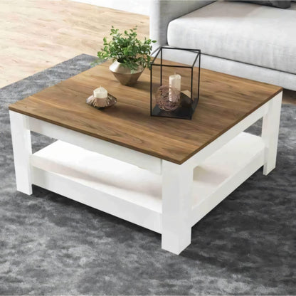 Table Unit Wooden & White - 80 x 80 x 40 cm - WCT9