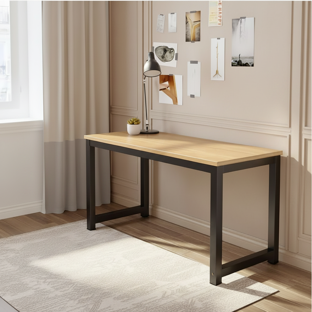 Desk Wooden & Black - 160 x 60 x 75 cm - WDSK48