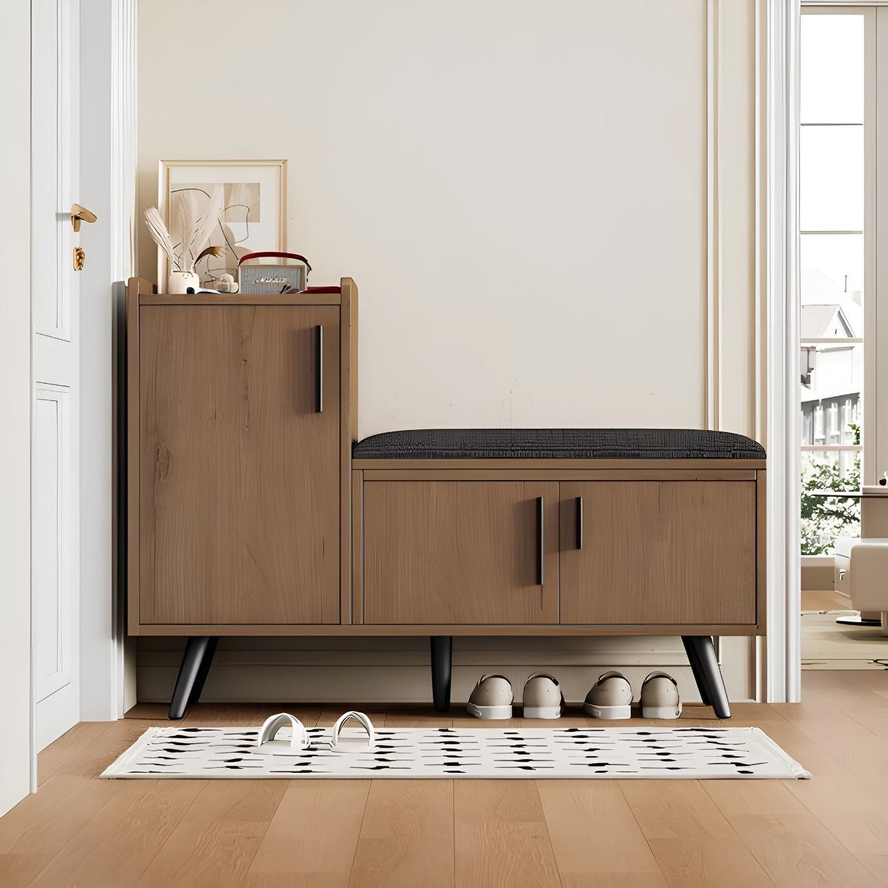 Shoe Closet Black & Brown - 60 x 40 x 110 cm - WSH14