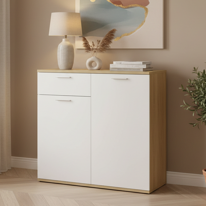Shoe Closet White & Wooden - 100 x 40 x 100 cm - WSH15