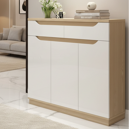 Shoe Closet White & Wooden - 120 x 40 x 100 cm - WSH27