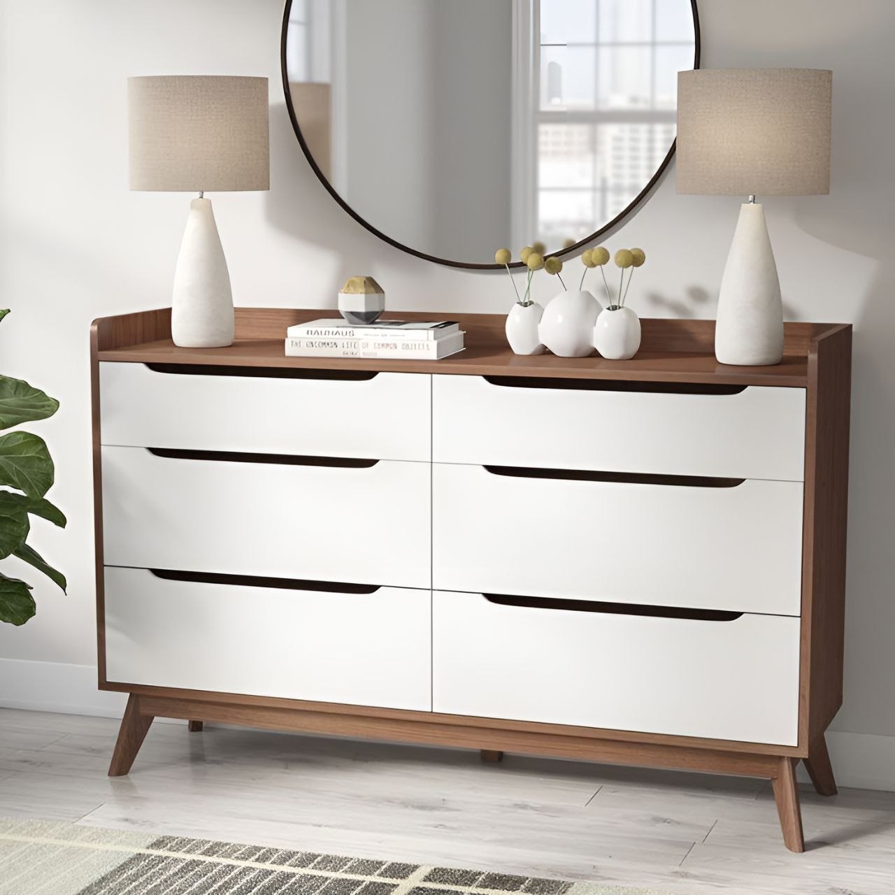 4 / of 4  Shoe Closet White & Wooden - 120 x 40 x 90 cm - WSH28