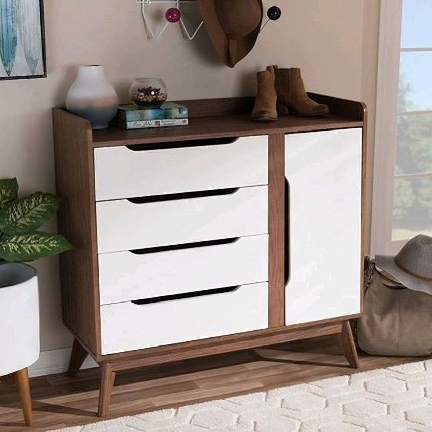 Shoe Closet White & Brown - 90 x 40 x 110 cm - WSH78