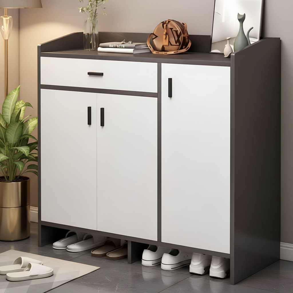 Shoe Closet Gray & White - 120 x 40 x 110 cm - WSH81