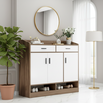 Shoe Closet White & Brown - WSH86