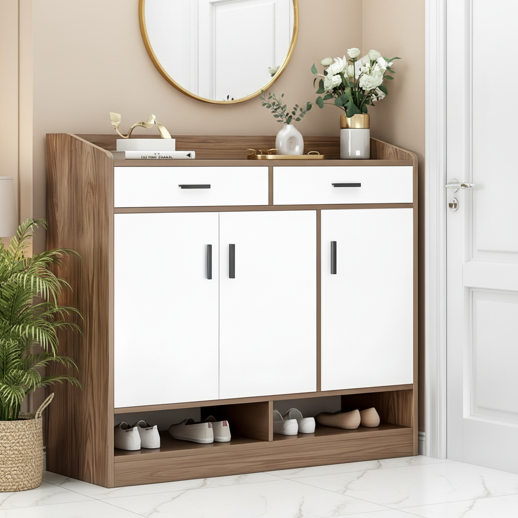 Shoe Closet White & Brown - WSH86