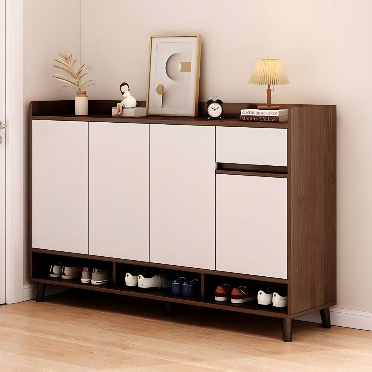 Shoe Closet White & Brown - WSH89