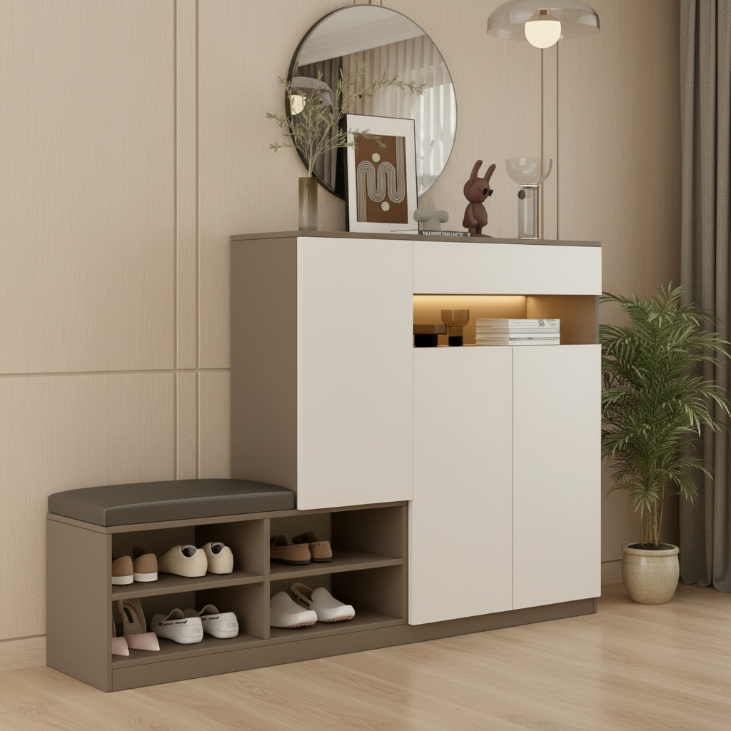 Shoe Closet White & Brown - WSH96