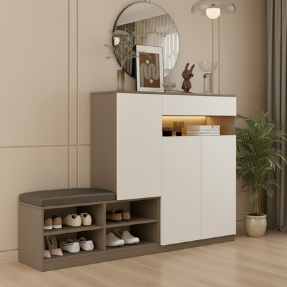 Shoe Closet White & Brown - WSH96
