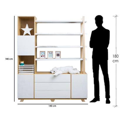 Display Unit White & Wooden - WDU42