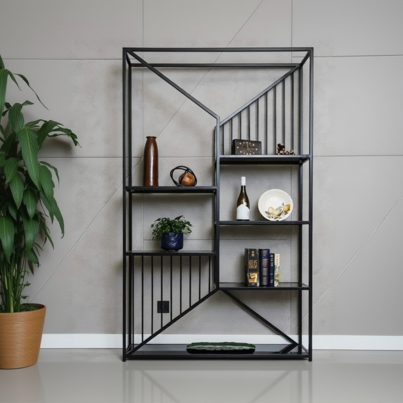 Iron and MDF wood Display unit - SW36