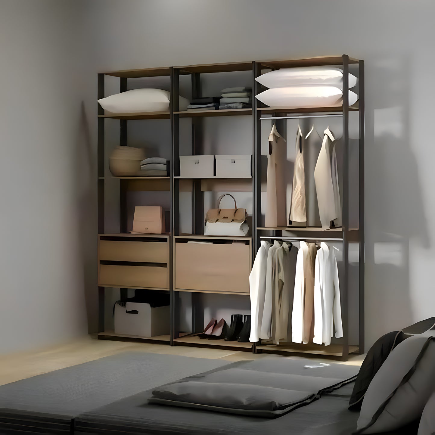 Cabinet with Shelves steel and MDF 200x200x40 - SWD5