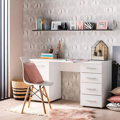Desk Wooden & White - 140 x 50 x 80 cm - WDSK8