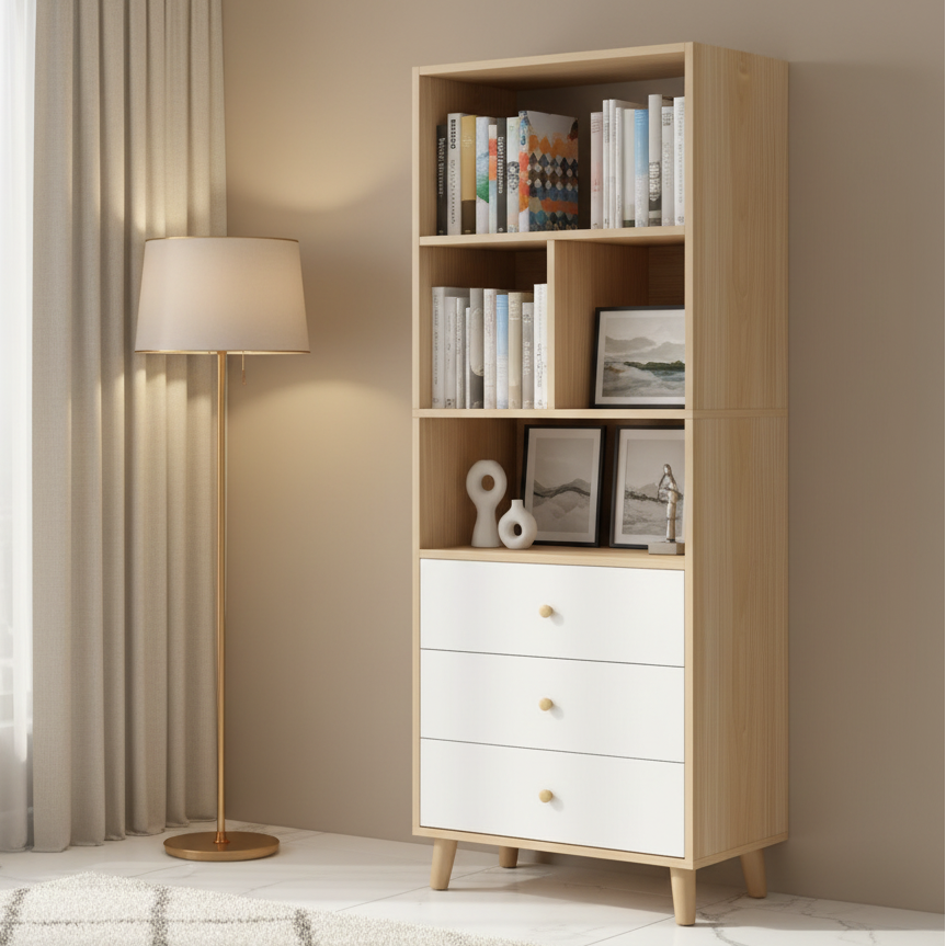 Display Unit Wooden & White - WDU19
