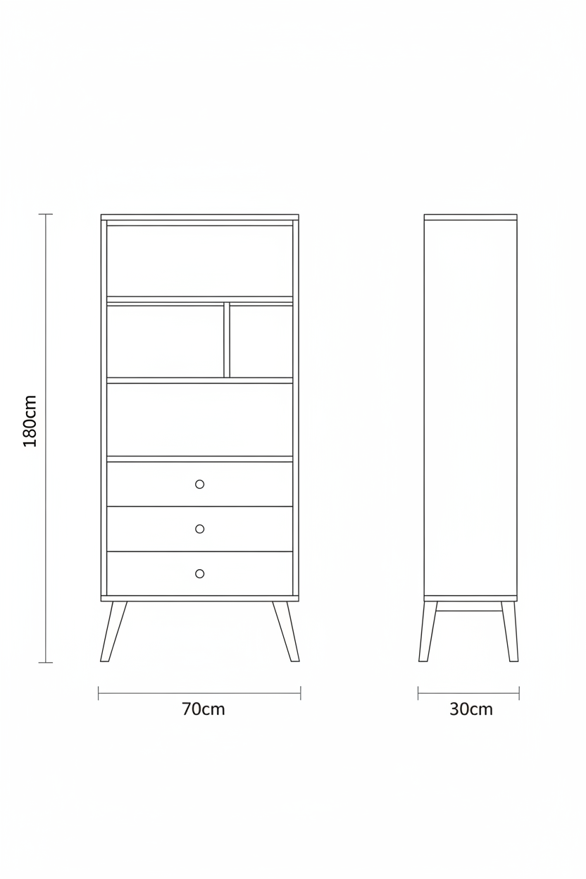 Display Unit Wooden & White - WDU19