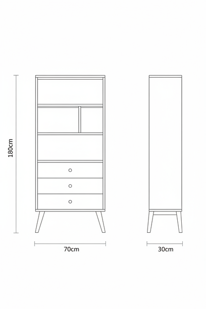 Display Unit Wooden & White - WDU19