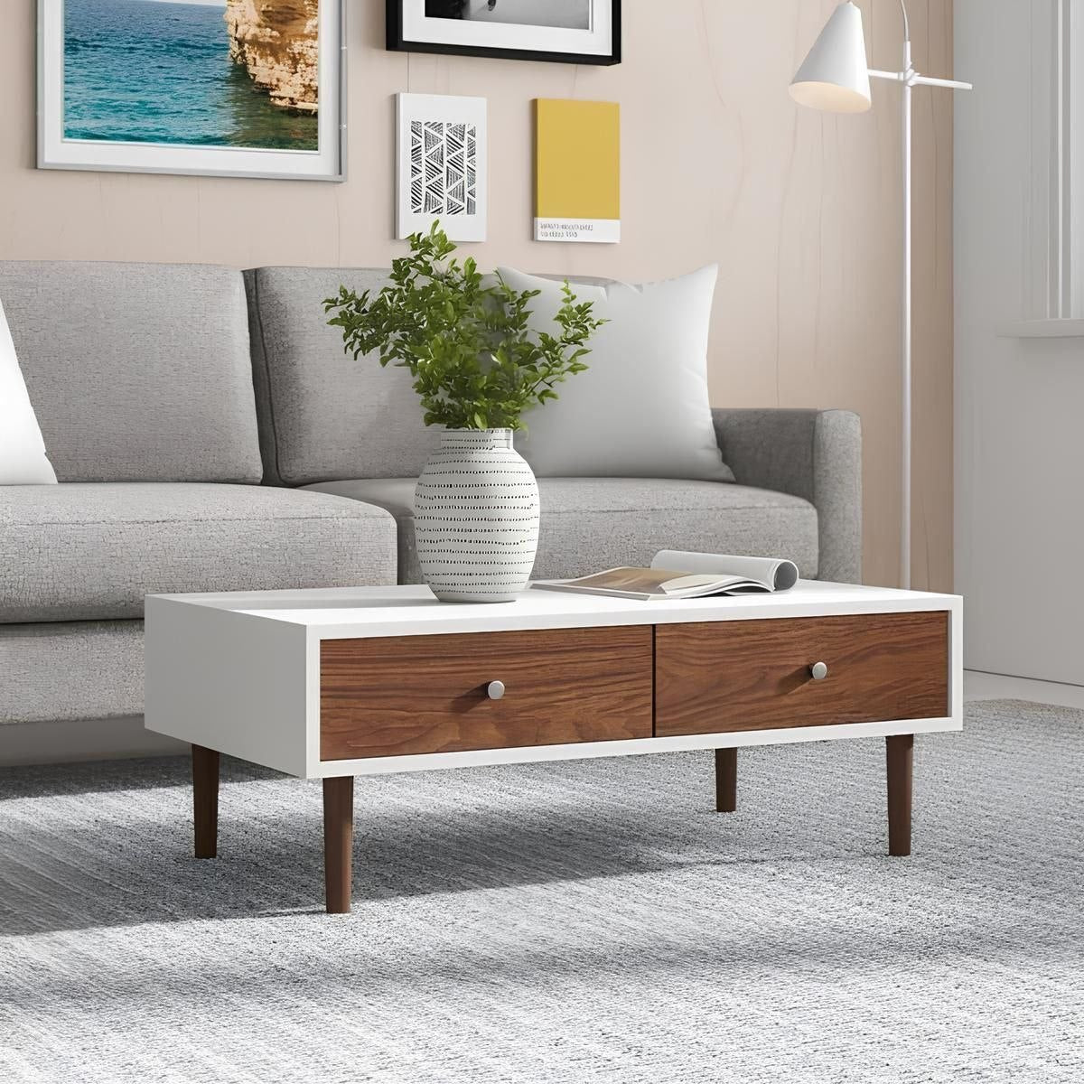 Table Unit White & Brown - WCT44