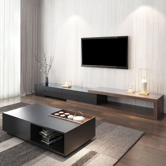 TV Unit and Coffee Table black and brown - TVCT8