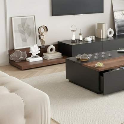 Living Room Set Black & Brown - 240 x 40 x 40 cm - TVCT24