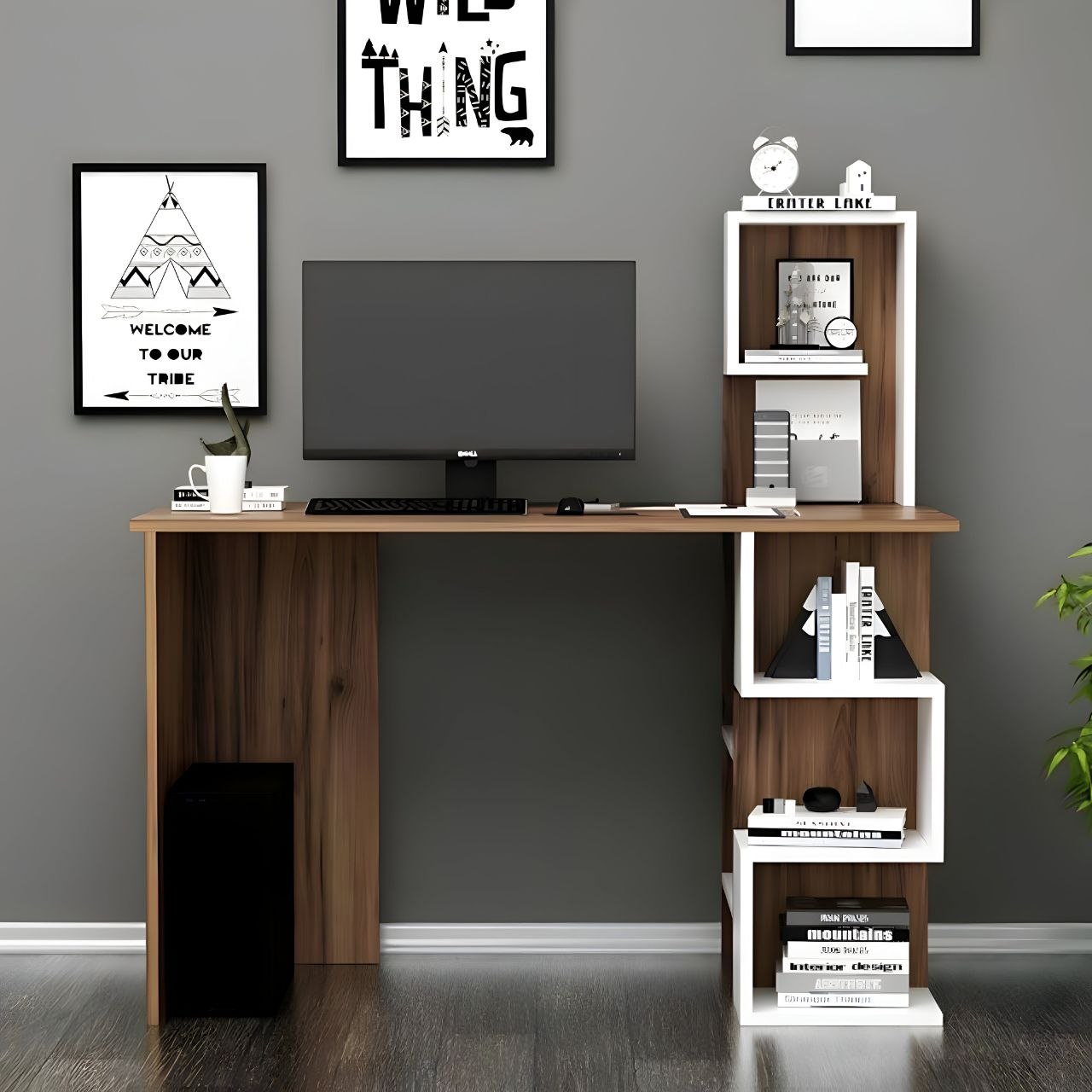 Desk Wooden & White - 120 x 50 x 120 cm - WDSK22