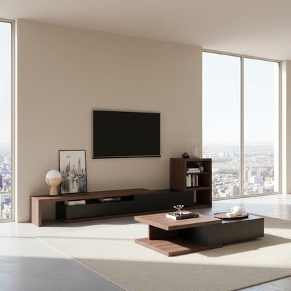 Living Room Set Black & Brown - TVCT32