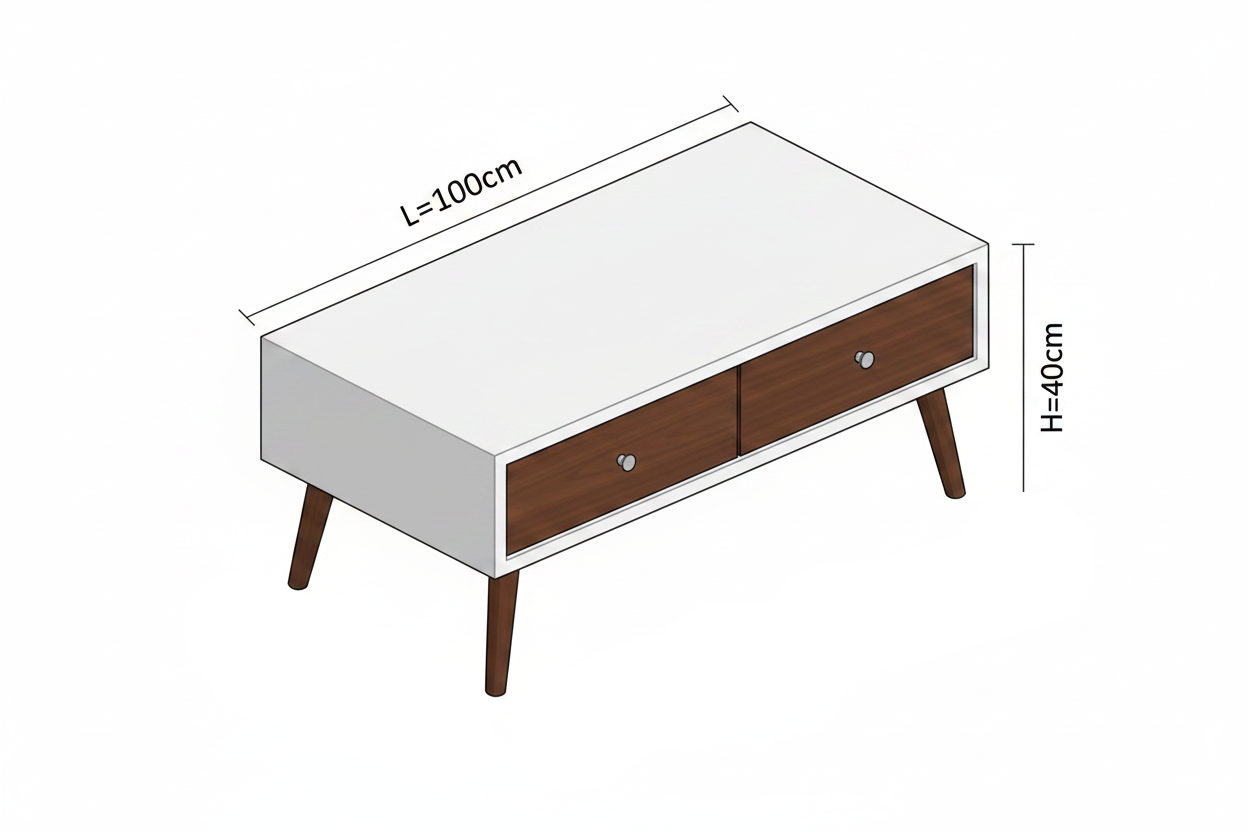 Table Unit White & Brown - WCT44