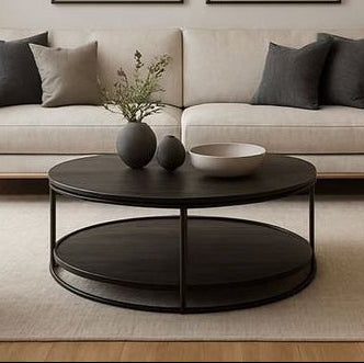steel center coffee table and MDF wood 75×45- AA35