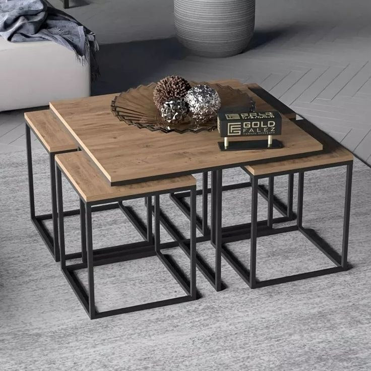 steel and MDF center nesting table 5 pieces - CC19