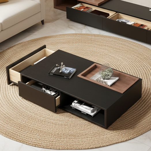 Living Room Set Black & Brown - 240 x 40 x 40 cm - TVCT21