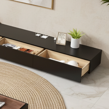 Living Room Set Black & Brown - 240 x 40 x 40 cm - TVCT21