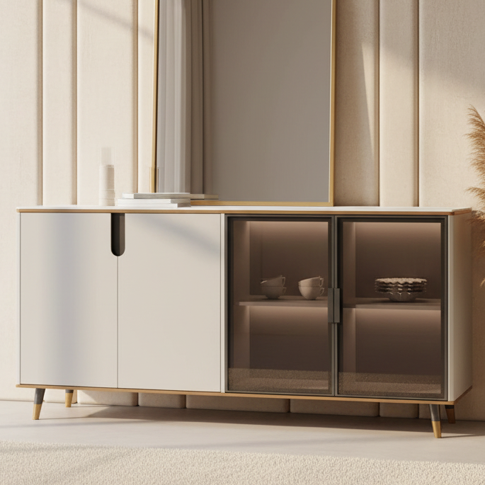 Buffet | White & Gold | 160 x 40 x 90 - BUF10