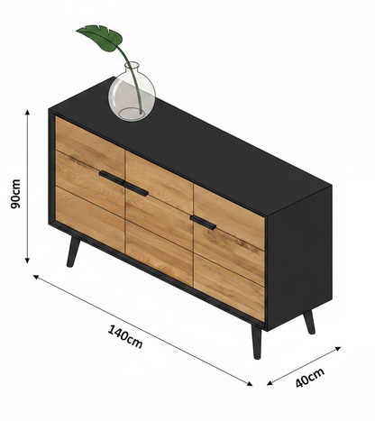 Buffet | Black & Wooden - BUF53