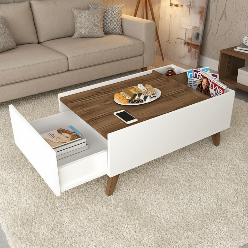 Table Unit White & Brown - WCT46