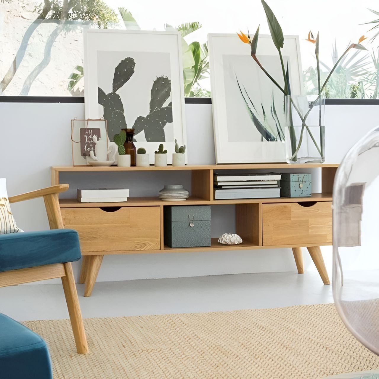 Tv Unit Wooden - 160 x 40 x 45 cm - TVUO13