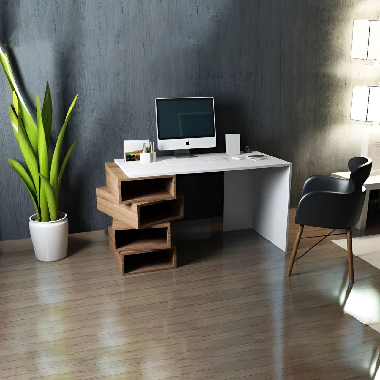 Desk Wooden & White - 120 x 50 x 80 cm - WDSK3