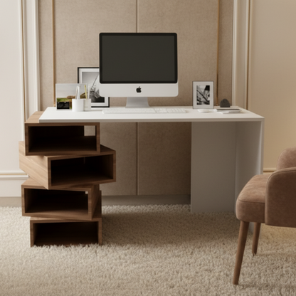Desk Wooden & White - 120 x 50 x 80 cm - WDSK3