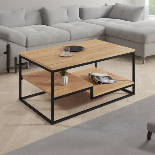 steel center coffee table and MDF wood 100x60x45 - AA40
